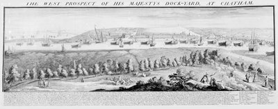 1738年在查塔姆的Majestys Dock-Yard的西部展望 作者 纳撒尼尔（Nathaniel）和塞缪尔·巴克（Samuel Buck）