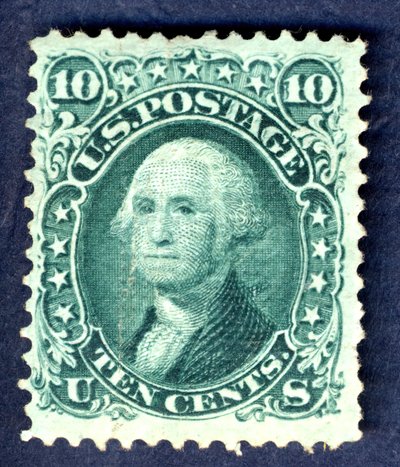 10c 华盛顿E型烧烤单，1867年。 作者 国家银行票据公司