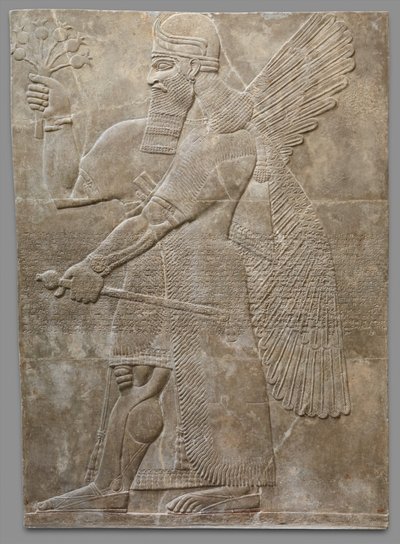 救济小组，Neo-Assyrian，c.883-859 BC（gybsum alabaster） 作者 Neo Assyrian