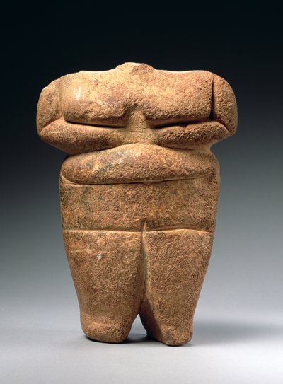 新石器时代的人物，希腊，公元前4500至4000年（石灰石） 作者 新石器时代