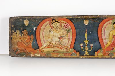 五种保护手稿，封面，1138（不透明的wc和木头上的墨水） 作者 Nepalese School