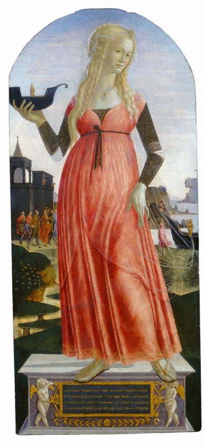 克劳迪娅-昆塔，约 1490-1495 年（杨木板上的蛋彩画） 作者 Neroccio di (1447 1500) 兰迪