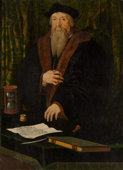 一个人的肖像，可能是让-德-朗热克，死于1541年，利摩日的主教。 作者 荷兰画家