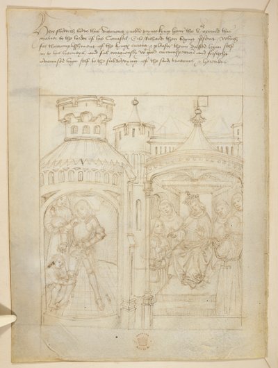 Cotton Julius E. IV, art.6，"Beauchamp Pageants"，约 1483 年（牛皮纸上的墨迹） 作者 荷兰语学校