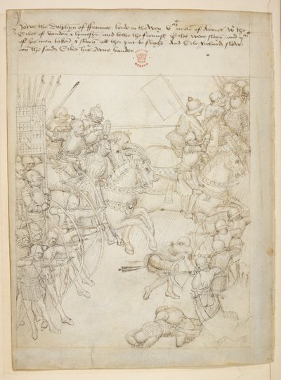 Cotton Julius E. IV, art.6，"Beauchamp Pageants"，约 1483 年（牛皮纸上的墨迹） 作者 荷兰语学校
