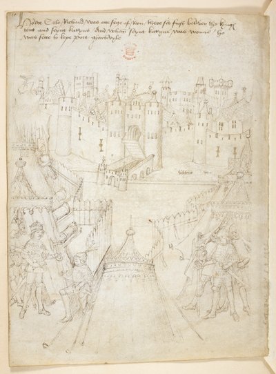 Cotton Julius E. IV, art.6，"Beauchamp Pageants"，约 1483 年（牛皮纸上的墨迹） 作者 荷兰语学校