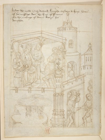 Cotton Julius E. IV, art.6，"Beauchamp Pageants"，约 1483 年（牛皮纸上的墨迹） 作者 荷兰语学校