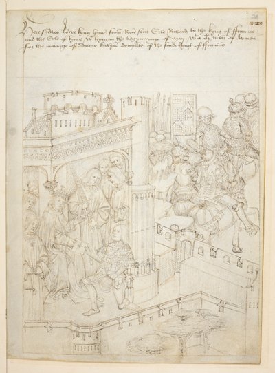 Cotton Julius E. IV, art.6，"Beauchamp Pageants"，约 1483 年（牛皮纸上的墨迹） 作者 荷兰语学校