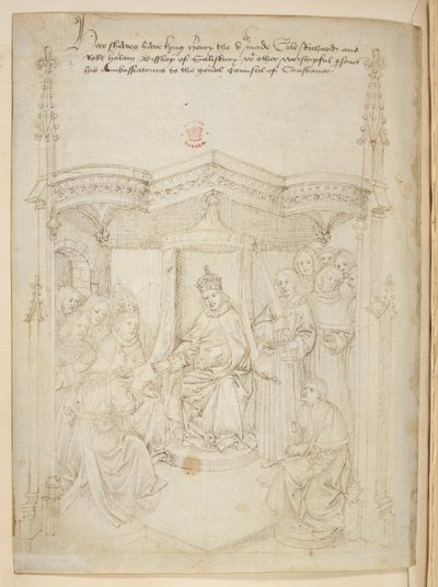 Cotton Julius E. IV, art.6，"Beauchamp Pageants"，约 1483 年（牛皮纸上的墨迹） 作者 荷兰语学校