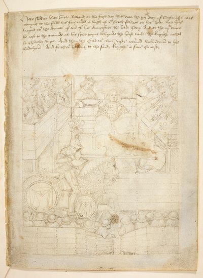 Cotton Julius E. IV, art.6，"Beauchamp Pageants"，约 1483 年（牛皮纸上的墨迹） 作者 荷兰语学校