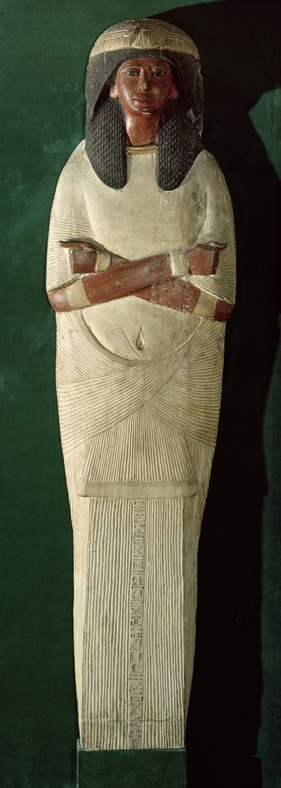 皮尔斯木乃伊的盖子小组，c.1279-1213 BC（被绘的木头，灰泥） 作者 新王国埃及