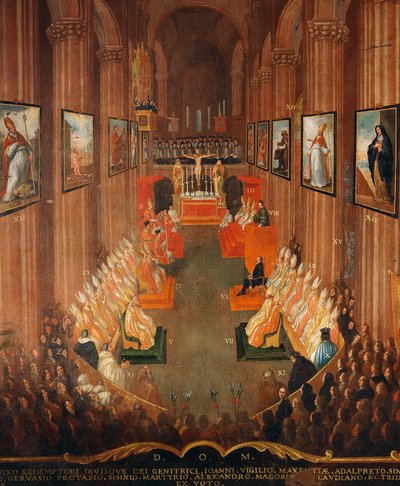 1545 年特伦特会议开幕式 作者 尼科洛·多里加蒂（Niccolo Dorigati）