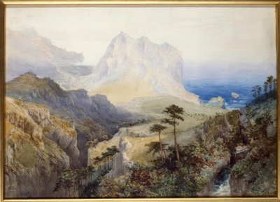 峡谷，在海边，新西兰南阿尔卑斯山 作者 尼古拉斯·谢瓦利埃（Nicholas Chevalier）