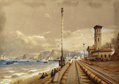 道利什的大气铁路，c.1850（纸上水彩画） 作者 尼古拉斯·康迪