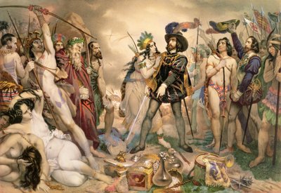 征服墨西哥：Hernando Cortes于1519年在Vera Cruz摧毁了他的舰队 作者 尼古拉斯·尤斯塔什·莫林