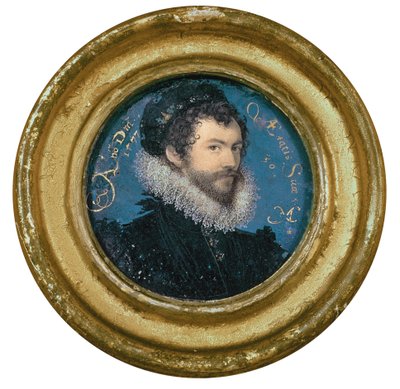 自画像，年龄30岁，1577年 作者 Nicholas Hilliard