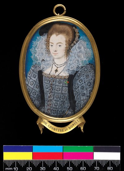 未知的女士（以前被称为多塞特伯爵夫人），1595年（在纸牌上的牛皮纸上的身体颜色） 作者 尼古拉斯·希利亚德