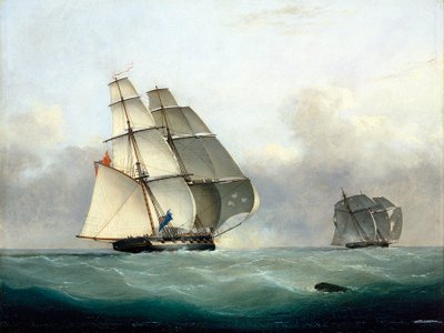 1841 年 7 月 6 日，英国皇家海军 "橡子号 "捕获奴隶主 "加布里埃尔号"。 作者 尼古拉斯·马修斯·康迪