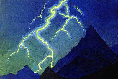 天堂的呼唤，闪电，c.1935-36 作者 尼古拉斯·罗里奇