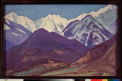 库鲁塔（喜马拉雅山，库鲁山谷）（印度）。尼古拉斯（尼古拉斯）-罗里奇（1874-1947 年）的画作，帆布钢笔画 作者 尼古拉斯·罗里奇