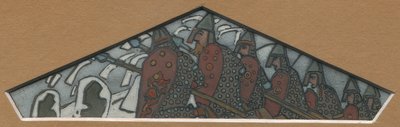 画着“北方生活”彩绘带最右边的三角形装饰，1905年 作者 尼古拉斯·罗里奇