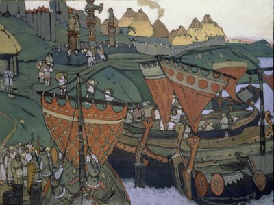 第聂伯河上的斯拉夫人，1905年 作者 尼古拉斯·罗里奇