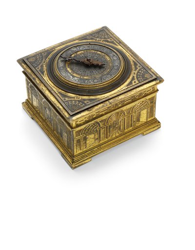伊丽莎白一世en刻醒目的水平座钟，约1590年至1600年 作者 尼古拉斯·巴林