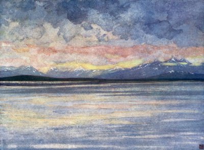 挪威：面向莫尔德的山脉和峡湾（彩色石版画） 作者 尼科·容曼