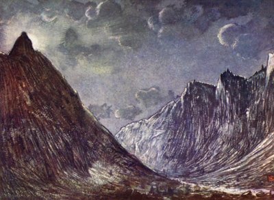 Norway: Romsdals Horn (colour litho) 作者 尼科·容曼