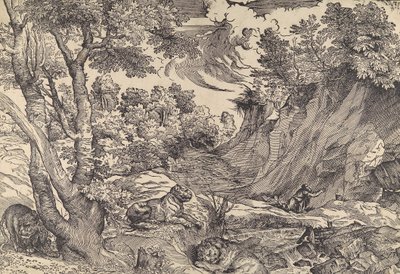 St. Jerome in the Wilderness, mid-16th century., mid-16th century. 作者 尼科洛·博德里尼。