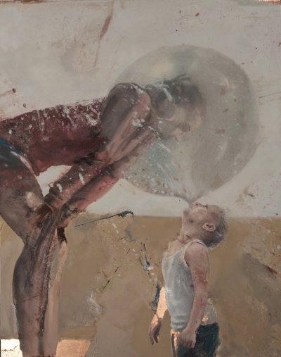 泡泡 III（与母亲在一起的孩子），2020 年（铜板油画） 作者 尼古拉·普奇