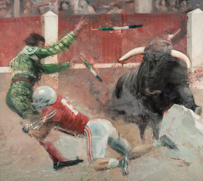 Corrida II》，2018 年（布面油画） 作者 尼古拉·普奇