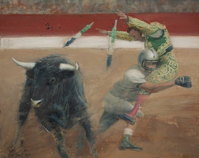 Corrida I，2016 年（布面油画） 作者 尼古拉·普奇