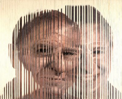 面部融合 III》，2007 年（布面油画，切割后贴在木板上） 作者 尼古拉·普奇