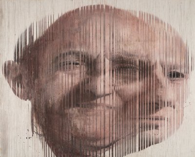 脸部融合 I》，2007 年（布面油画，切割后贴在木板上） 作者 尼古拉·普奇