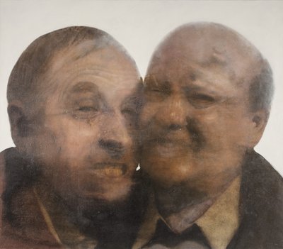 脸部碰撞，2004 年（布面油画） 作者 尼古拉·普奇