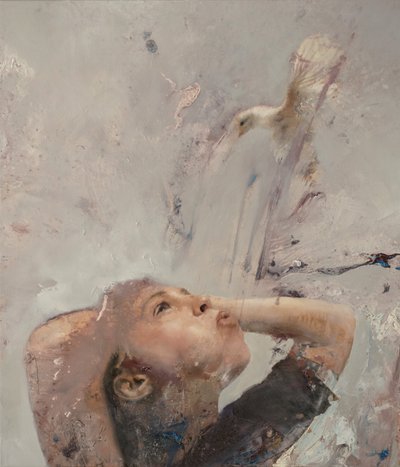 飞行课 IV》，2020 年（布面油画） 作者 尼古拉·普奇