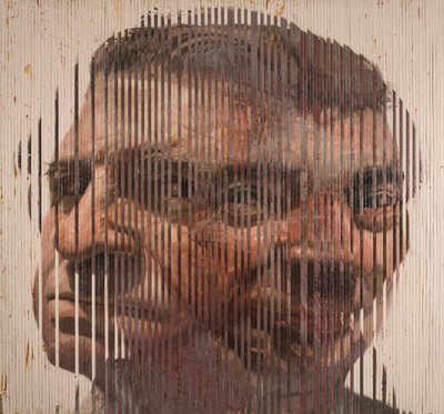 Fusioni Volti II，2006 年（布面油画，切割后贴在木板上） 作者 尼古拉·普奇