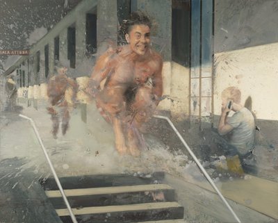跳进车站 2021（布面油画） 作者 尼古拉·普奇