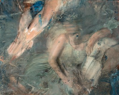 躺在沙发上的女人，2015 年（布面油画） 作者 尼古拉·普奇