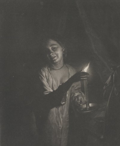 Young Woman Holding a Candle in a Bedchamber, 1690-1715., 1690-1715. 作者 尼古拉斯·维尔科列