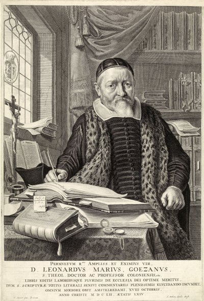 D. Leonardus Marius Goezanus，酒吧。 1654（雕刻） 作者 尼古拉·科尼利斯（Nicolaes Cornelisz）（c.1592-1655）莫亚特（Moeyaert）