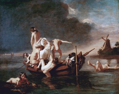 沐浴（布面油画 作者 尼古拉斯·梅斯（Nicolaes Maes）
