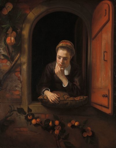 被称为 "白日梦者 "的窗前女孩 作者 尼古拉斯·梅斯（Nicolaes Maes）