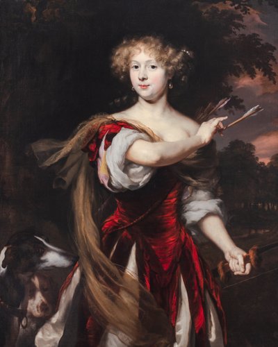 戴安娜女士肖像》，约 1670-90 年（布面油画） 作者 尼古拉斯·梅斯（Nicolaes Maes）