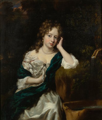 喷泉旁的女士的画像 作者 尼古拉斯·梅斯（Nicolaes Maes）