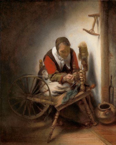 旋转器，挂在墙上的顽童 作者 尼古拉斯·梅斯（Nicolaes Maes）