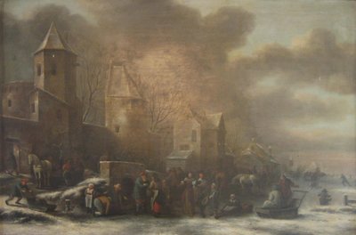 荷兰的冬季风景 作者 尼古拉（Nicolaes Molenaer）