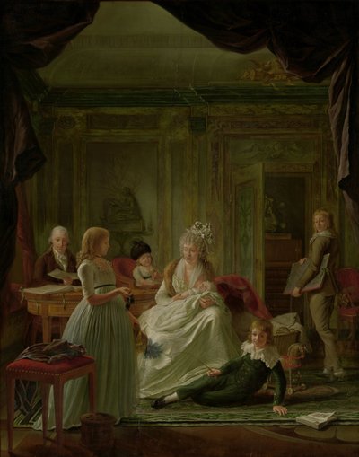 Aernout van Beeftingh、他的妻子 Jacoba Maria Boon 和他们的孩子的肖像 Aernout van Beeftingh (1759-1831) 和他的第一任妻子 Jacoba Maria Boon (1760-1800) 以及他们的孩子 作者 尼古拉斯·穆斯