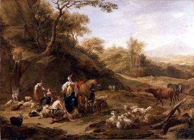 格拉尼达和戴菲罗 作者 尼古拉斯·彼得斯（Nicolaes Pietersz）。 Berchem